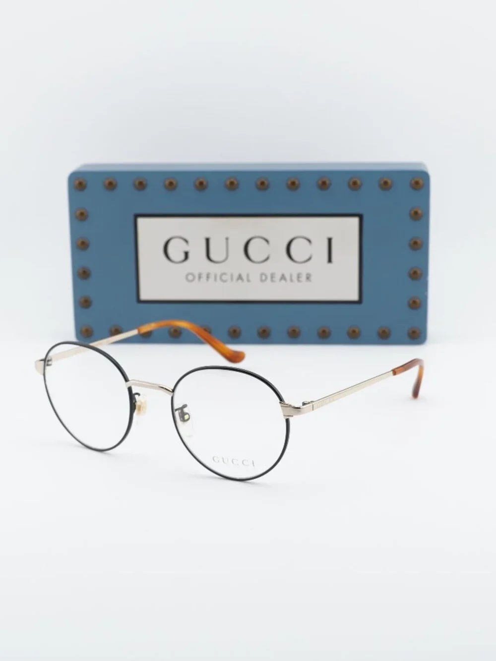Gucci GG0581O 006 Round Eyeglasses - Black/Gold 50mm